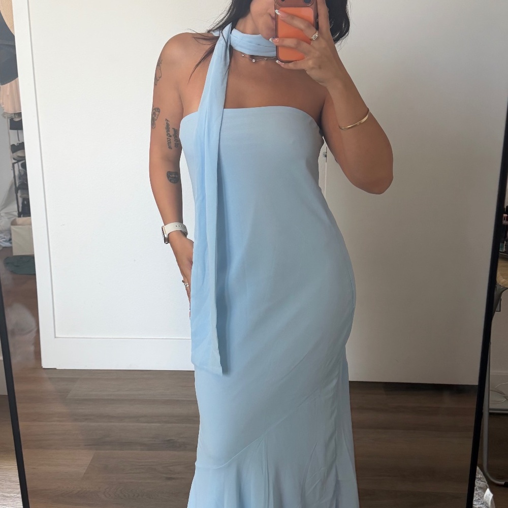 Peppermayo Under The Pagoda Maxi Dress Blue NWT M